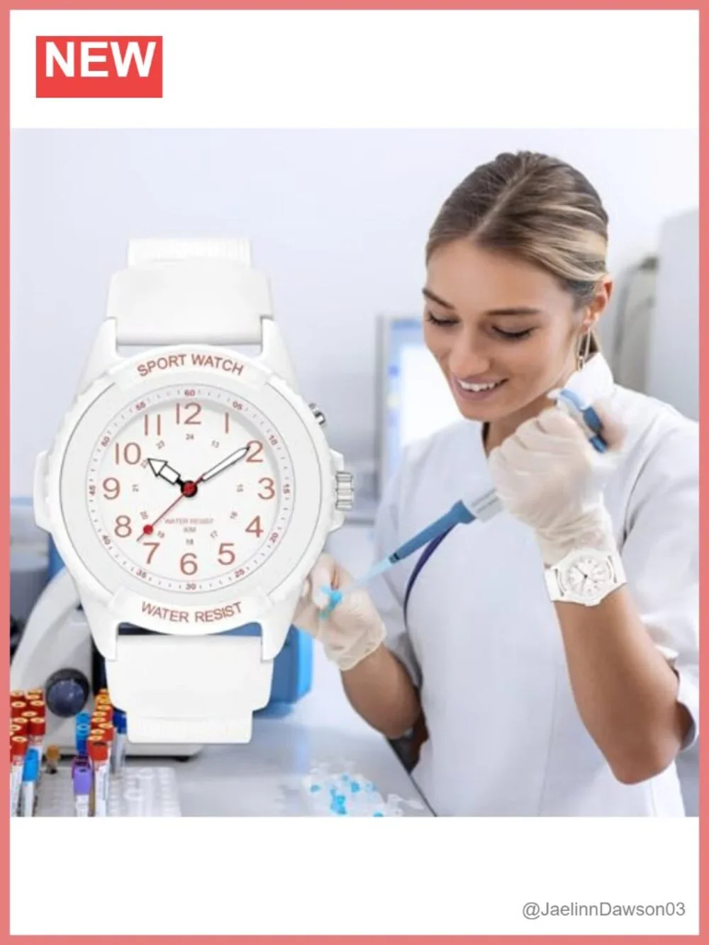 Women's Analog Watch Easy Read Night Light 50M Waterproof Nurse